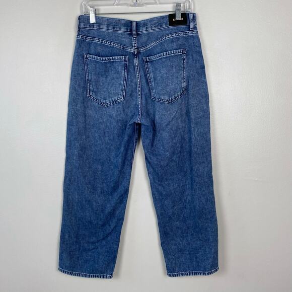 Express‎ Original Cropped Wide Leg Jeans High Rise Soft Stretch Denim Size 6 - Picture 5 of 8